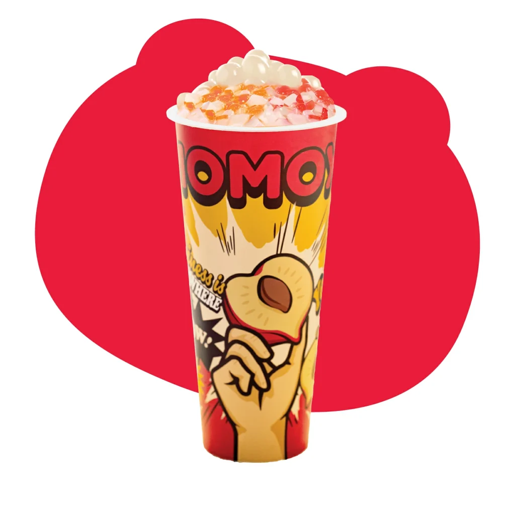 Daftar Menu Fruit Tea MOMOYO yang Menyegarkan 4 peach strawberry boom